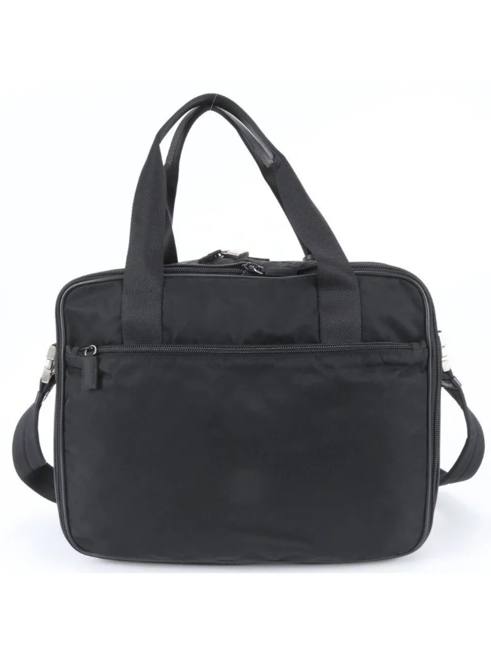 Prada White Tag Tessuto Nylon Leather 2-Way Business Bag Shoulder